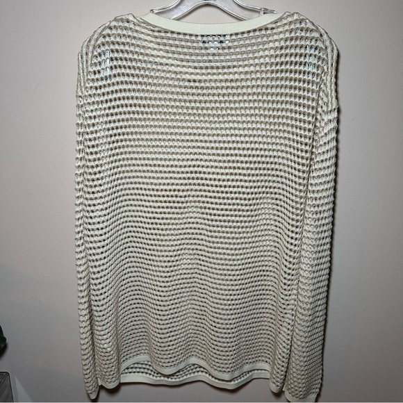 COS Cream Knit Fishnet Coverup Long Sleeve Tunic Sweater Size Small - Picture 15 of 15
